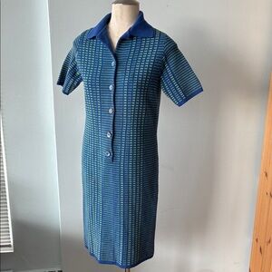 Vintage Wetherall blue knit dress